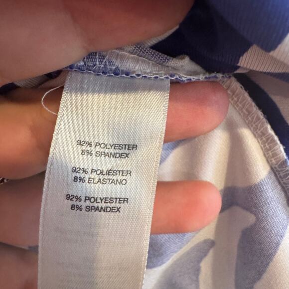 Zenergy Golf by Chico's Top Blue White Collared Zebra Print Sleeveless Sz XS/0 - Picture 3 of 5